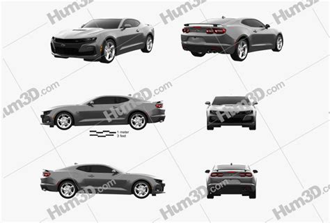 Chevrolet Camaro SS 2022 Blueprint Template - 3DModels.org