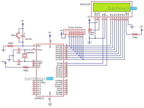 Interfacing 16×2 LCD with 8051 - Circuit, Pin Diagrams and Coding | Lcd, Circuit diagram, Diagram