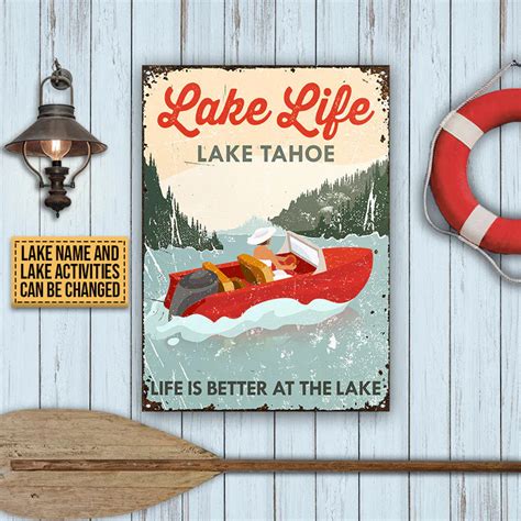 Personalized Metal Sign Lake House Vintage Lake Life CTM One Size 24x18 ...