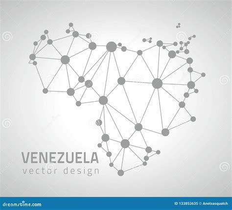 Venezuela Dot Grey Vector Outline Polygonal Map Stock Vector ...