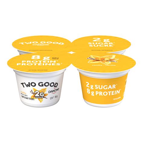 Vanilla Yogurt with Low Sugar | 4 x 95g | Two Good