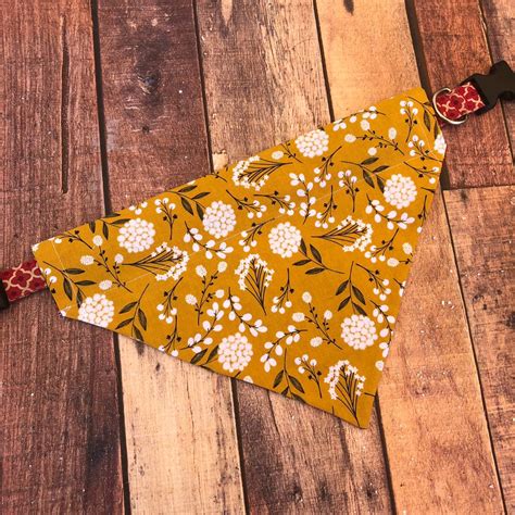 Fall Floral Dog Bandana Slip Over Collar Bold Floral | Etsy