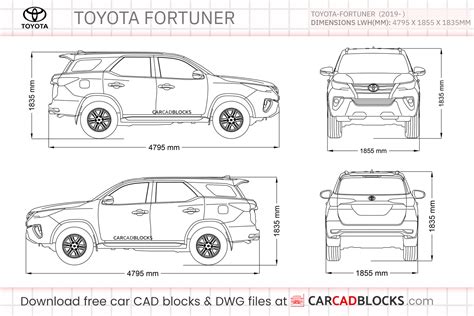 Toyota Fortuner 2023 Free CAD Blocks, DWG File - CarCadBlocks