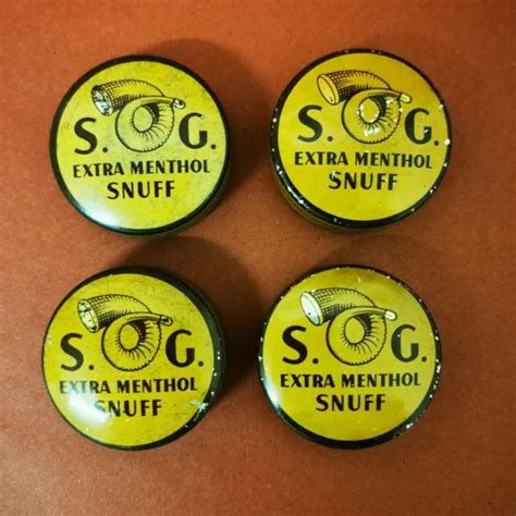 VINTAGE S. G. Extra Menthol Snuff Tin X4 c.1950s Samuel Gawith Kendal ...