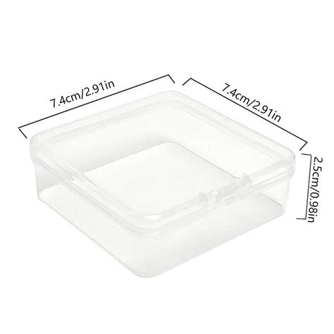 Simple Transparent Square Storage Box Small Items Case Jewelry Beads Container | eBay