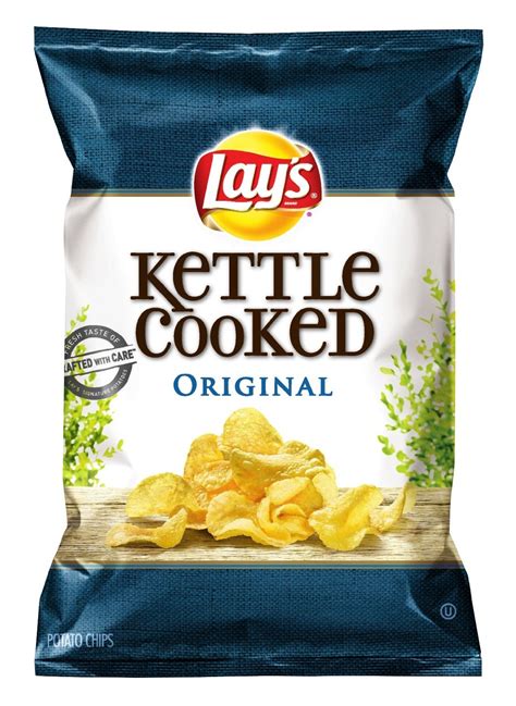 Lays Kettle Chips Original 40% Less Fat 1.375 oz Each Bag, 64 Bags Total