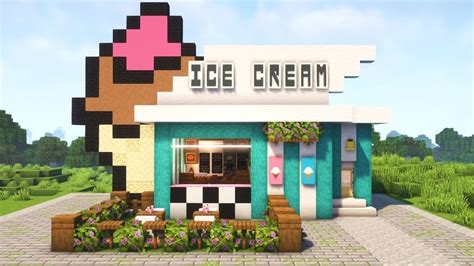 {Minecraft} 🌿 How To Build An Aesthetic Ice Cream Shop 🍦🍨 {Tutorial ...