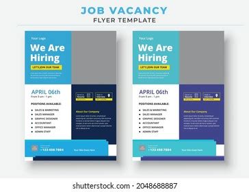 Job Vacancy Flyer Template We Hiring Stock Vector (Royalty Free) 2048688887 | Shutterstock