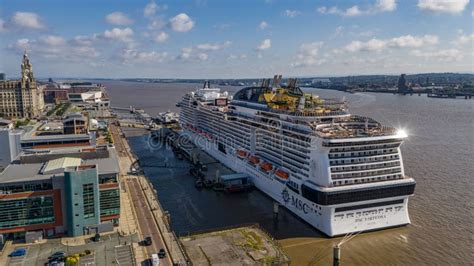 A Cruise Ship at Liverpool Port in the Summer Stock Photo - Image of ...