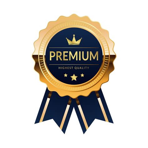 Premium Quality badge With Blue and Gold color 13195636 PNG