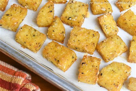 Baked Polenta Croutons | For the Love of Cooking