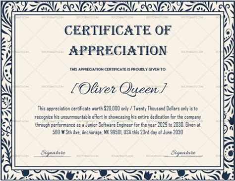 Certificate of Appreciation Template for Best Employee (1655) | Good employee, Certificate of ...
