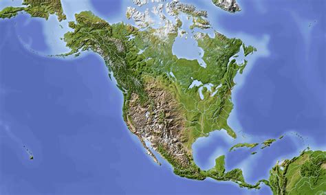 Shaded relief map of North America : MapPorn