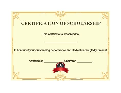 Printable Scholarship Award Certificate Template Printable Templates ...