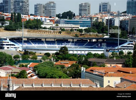 Stadium C.F. Os Belenenses, Jeronimos Monastery roofs, belem, Lisboa, Lisbon, Portugal Stock ...