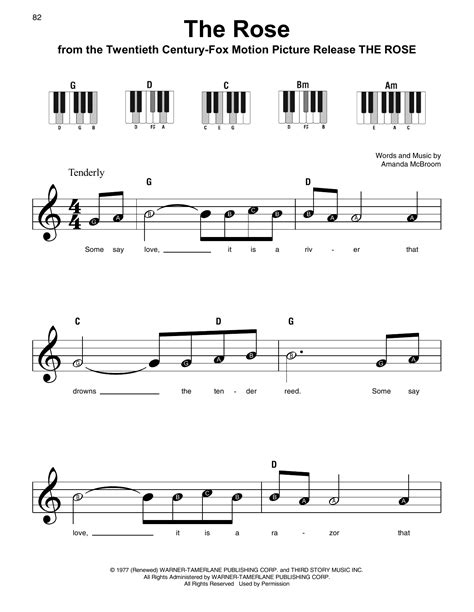 The Rose (Super Easy Piano) - Print Sheet Music Now