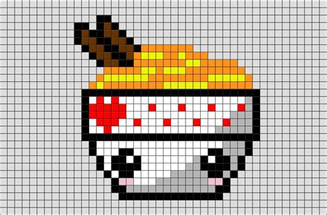 Noodles Pixel Art | Pixel art templates, Pixel art, Easy pixel art