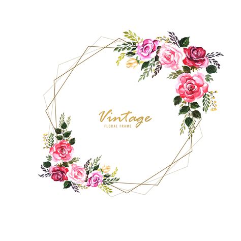 Design Vector Flower Vintage Frame | Best Flower Site