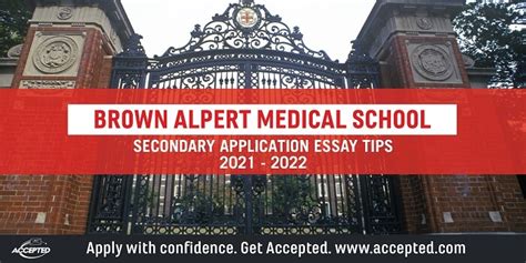 Accepted: Brown Alpert Medical School Secondary Application Essay Tips [2021 – 2022]