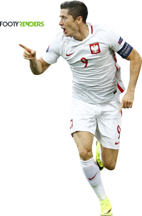 Robert Lewandowski Poland football render - FootyRenders