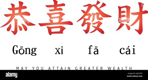 Gong xi fa cai, Happy chinese new year 2020 greeting with chinese calligraphy. In english ...