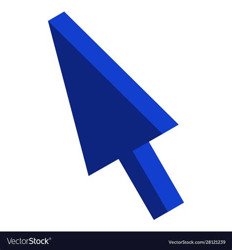 Blue cursor icon isometric style Royalty Free Vector Image