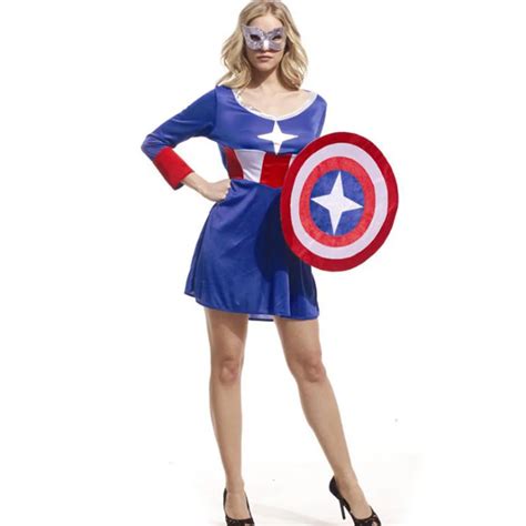 Aliexpress.com : Buy Woman Costume Girl Female Style Captain America Costume for Halloween or ...