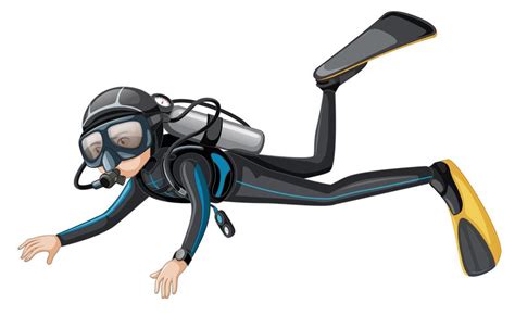 A scuba diver on white background 300524 Vector Art at Vecteezy