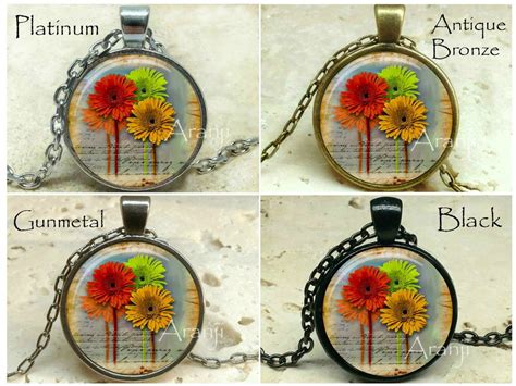 Gerber Daisy Art Pendant Gerber Daisy Necklace Daisy - Etsy