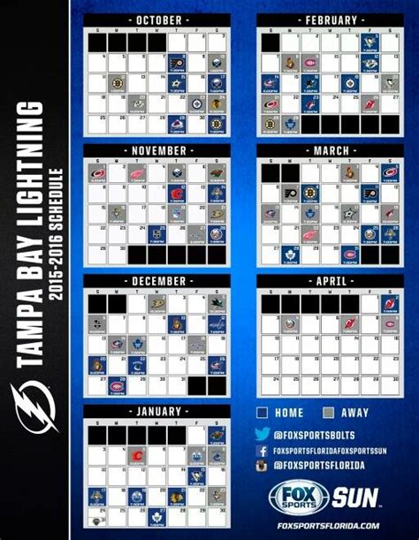 Tampa Bay Lightning Schedule Printable