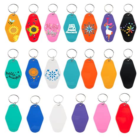 Buy 20PCS Motel Keychain Blank,Vintage Look Rhombus Hotel Key Tag ...