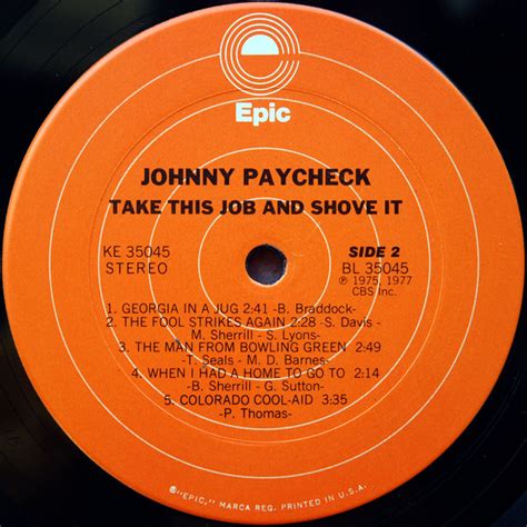 Johnny Paycheck - Take This Job And Shove It - Used Vinyl - High ...