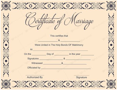 Pin Templates: Custom Printable Marriage Certificates