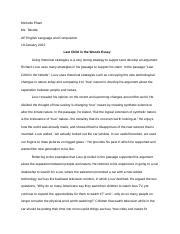 Last Child in the Woods Essay.docx - Michelle Pham Ms. Tekotte AP ...