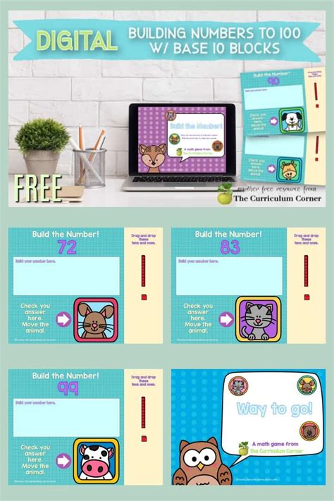 Digital: Base 10 Blocks, Building to 100 - The Curriculum Corner 123