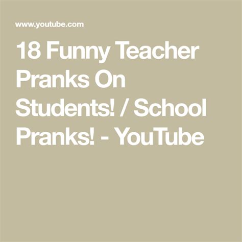 18 Funny Teacher Pranks On Students! / School Pranks! - YouTube ...