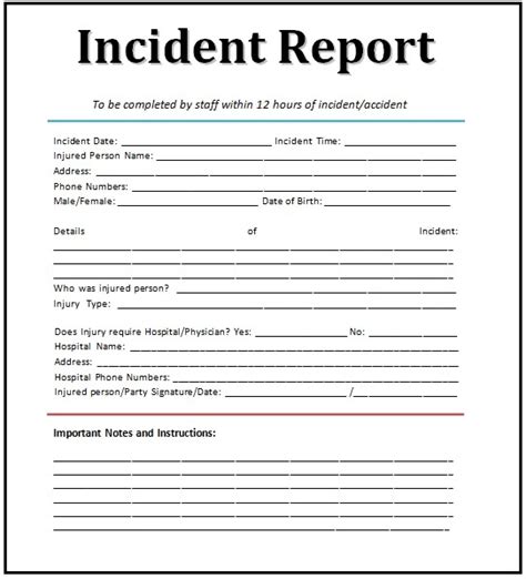 Incident Report Format | Free Report Templates