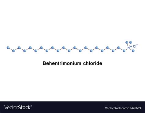 Behentrimonium chloride molecule Royalty Free Vector Image