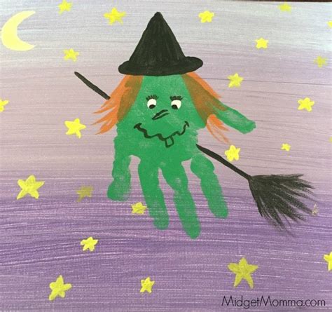 Halloween Witch Kids Hand Print Art Memory Craft