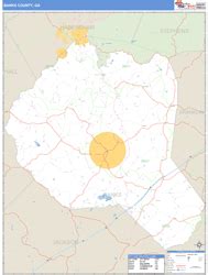 Banks County, GA Zip Code Wall Map Basic Style by MarketMAPS