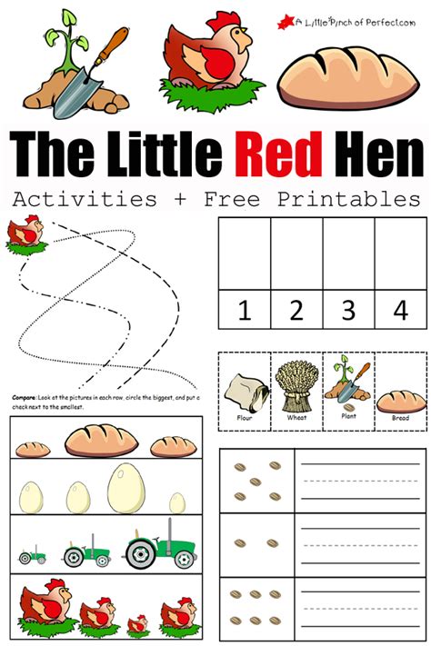 The Little Red Hen Activities and Free Printables - A Little Pinch of Perfect