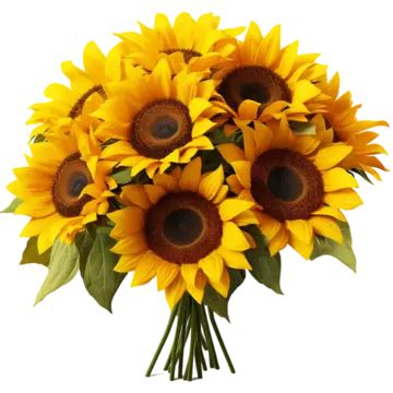 Cheerful Sunflowers In Vase, Cheerful Sunflowers, Sunflowers In Vase, Bright Blooms PNG ...