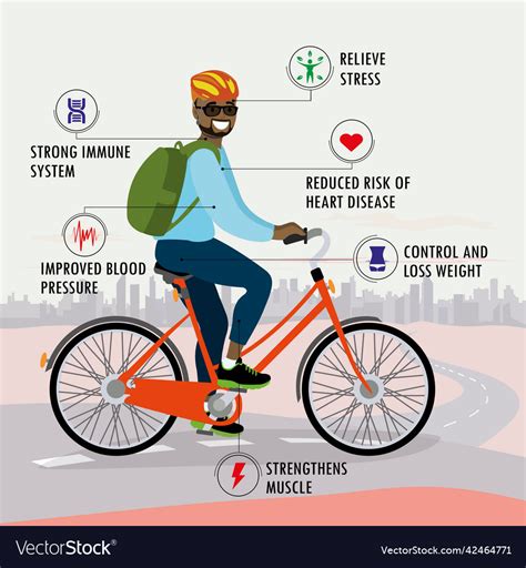 Benefits of bicycle- fitness sport and healthcare Vector Image