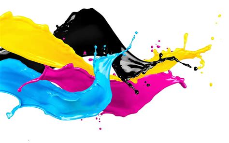 CMYK concepts, splashes of paint, printing technology, paint, CMYK, HD ...