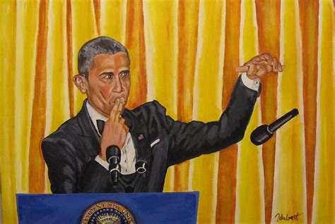 Obama Mic Drop Painting by Hubert Marglin - Fine Art America