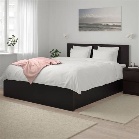 MALM Storage bed, black-brown, Queen - IKEA