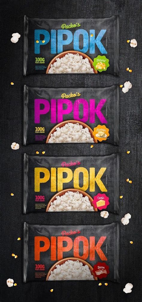 Pictorial Popcorn Packets | Popcorn packaging, Food packaging design, Creative packaging design