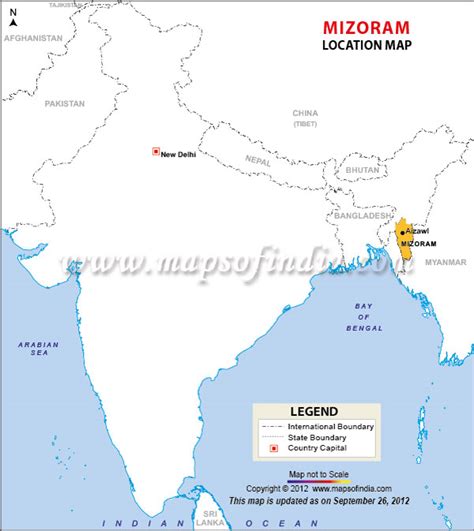 Mizoram Location Map