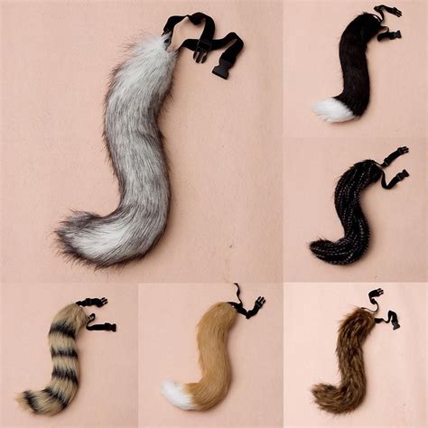 Halloween Faux Fur Fox Tail Cosplay Furry Wolf Dog Adjustable Carnival ...