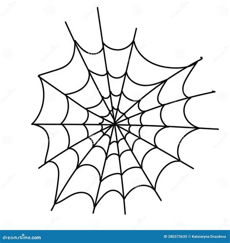 Cobweb Silhouette, Isolated on White Background. Vector Illustration, Traditional Halloween ...